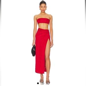 NWT Superdown Vibrant Red Karolyna Maxi Skirt